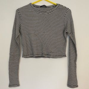 Long sleeve striped brandy shirt